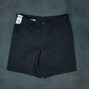 Haggar Shorts Mens 44 Black Chino Expandable Waist Microfiber Summer Casual